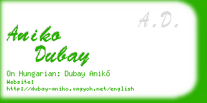aniko dubay business card